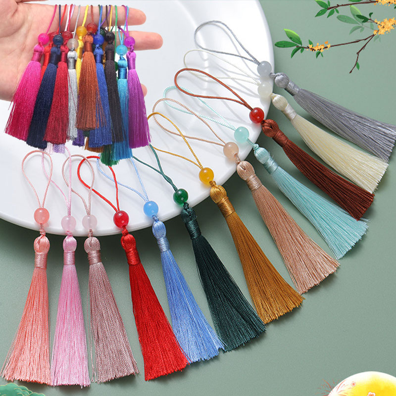 Beaded Trim Fringe - 5–100 Stück Lesezeichen-Perlenquasten, Polyester-Quasten, handgefertigt, weich,