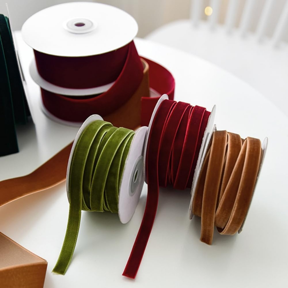 2 Rollen 21,88 Yards 3/8 Zoll  – Velvet Ribbon Roll Bewertung und Preis